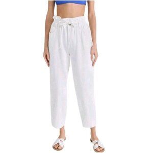 7 For All Mankind Paperbag Balloon White Cinched Waist Jeans Womens Sz 27 Denim